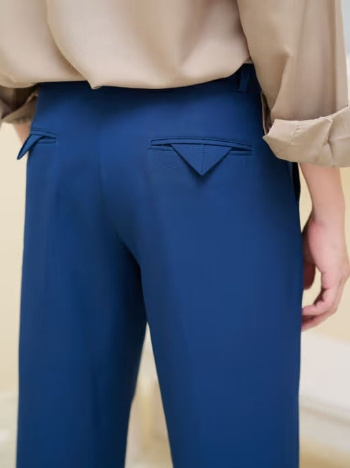 Royal Blue Korean Baggy Pants for Men