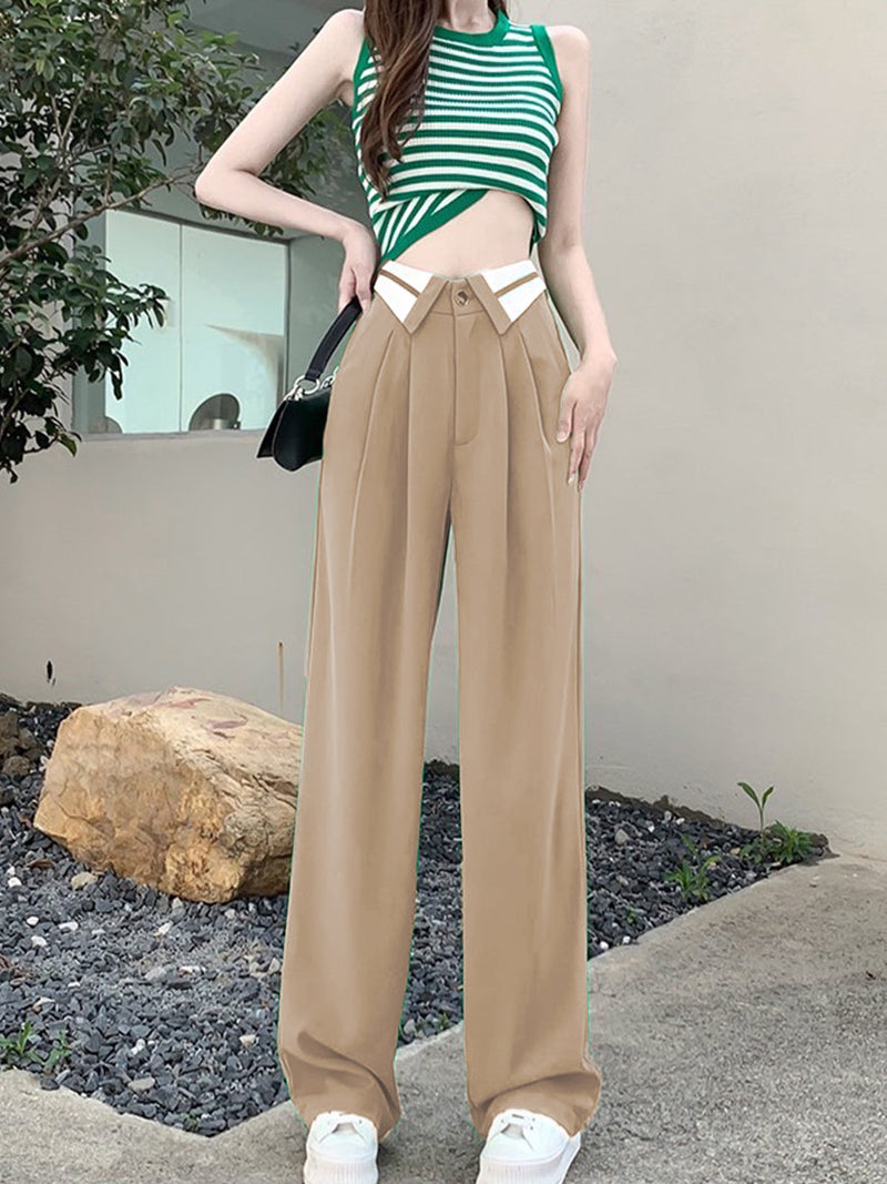 Seoul Chic Collared Belt Trousers