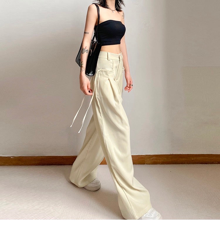 Korean Flowy Stringed Trousers