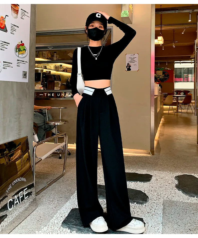 Seoul Chic Collared Belt Trousers