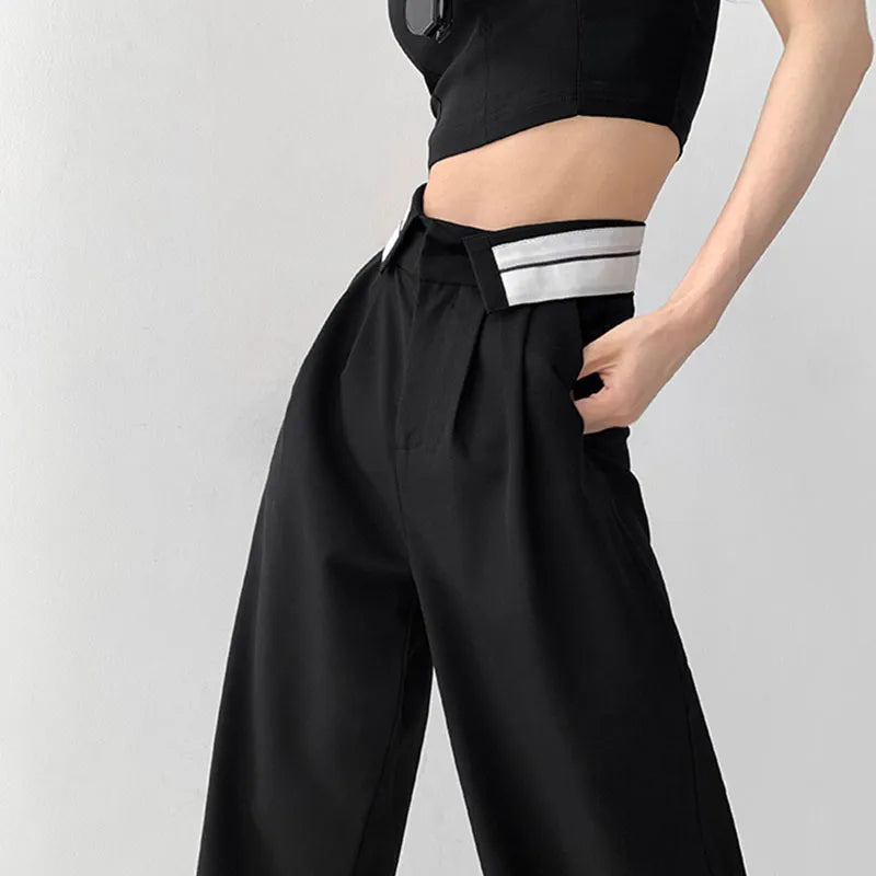 Seoul Chic Collared Belt Trousers