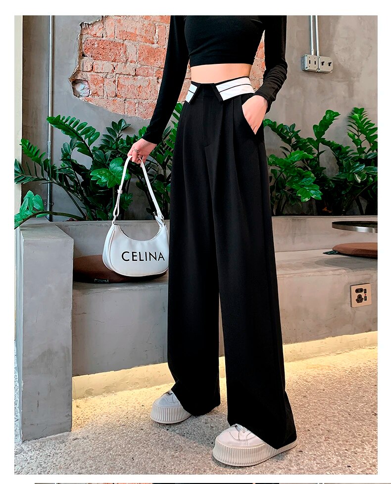 Seoul Chic Collared Belt Trousers