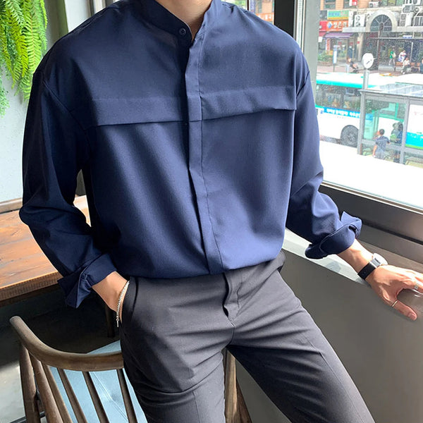 Korean Style Pleated Detail Shirt