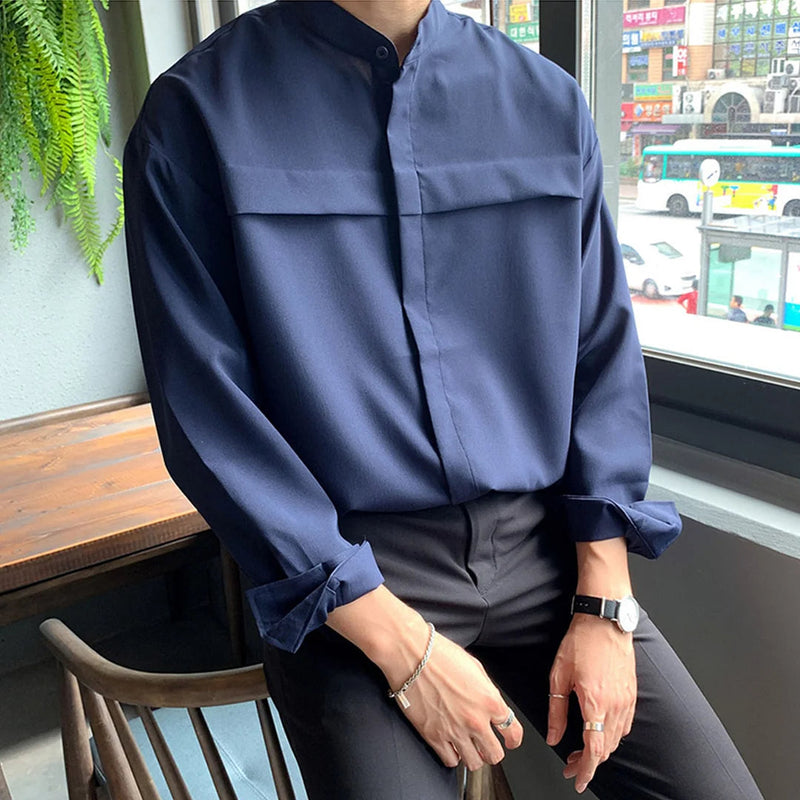 Korean Style Pleated Detail Shirt