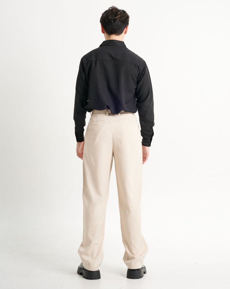 Sleek Pleated Baggy Trousers